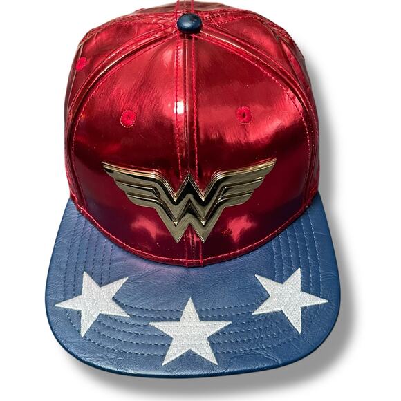 DC Comics Originals Wonder Woman Hat Baseball Cap Snapback High Profile OS Red - Picture 2 of 12